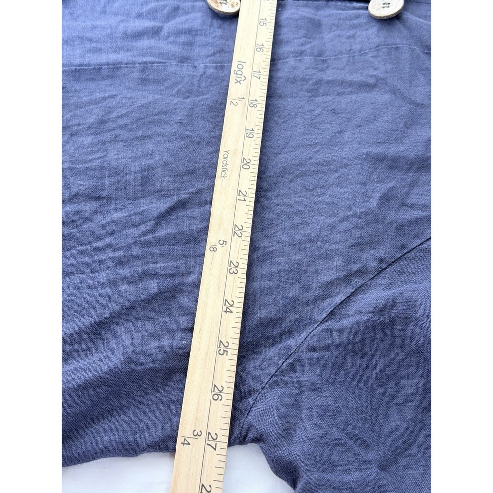 100% LIN BLANC Linen Top Size 46/L/XL Blue Wood Button Up Oversized Italy - Picture 8 of 10